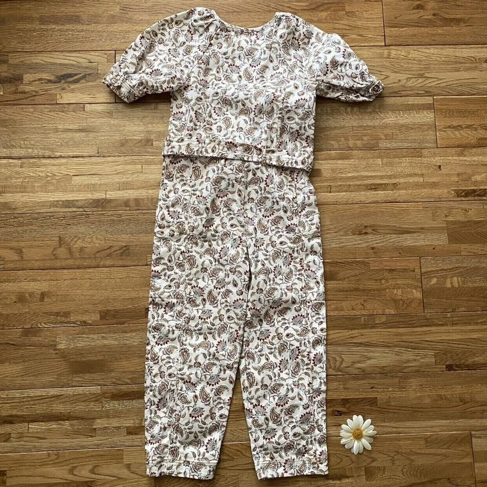 Zara Belted Floral Jumpsuit Size 8‎
